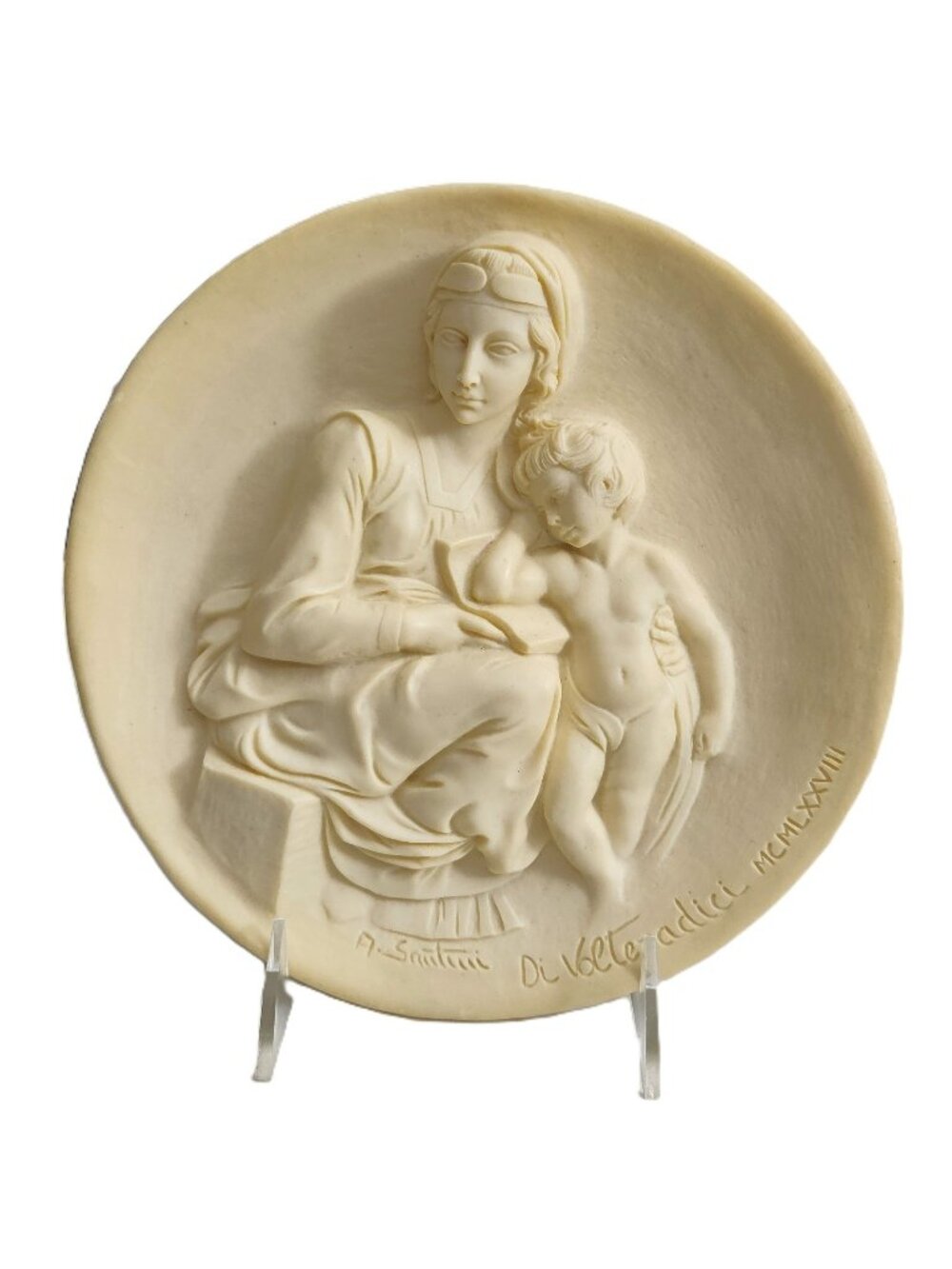 Vintage 1978 Madonna Pensosa Wall Plaque